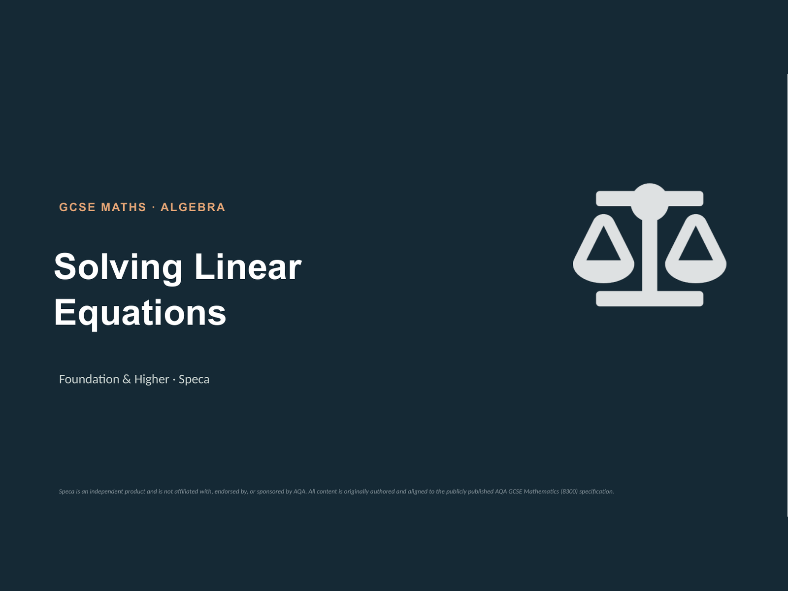 Solving linear equations: complete AQA GCSE lesson bundle