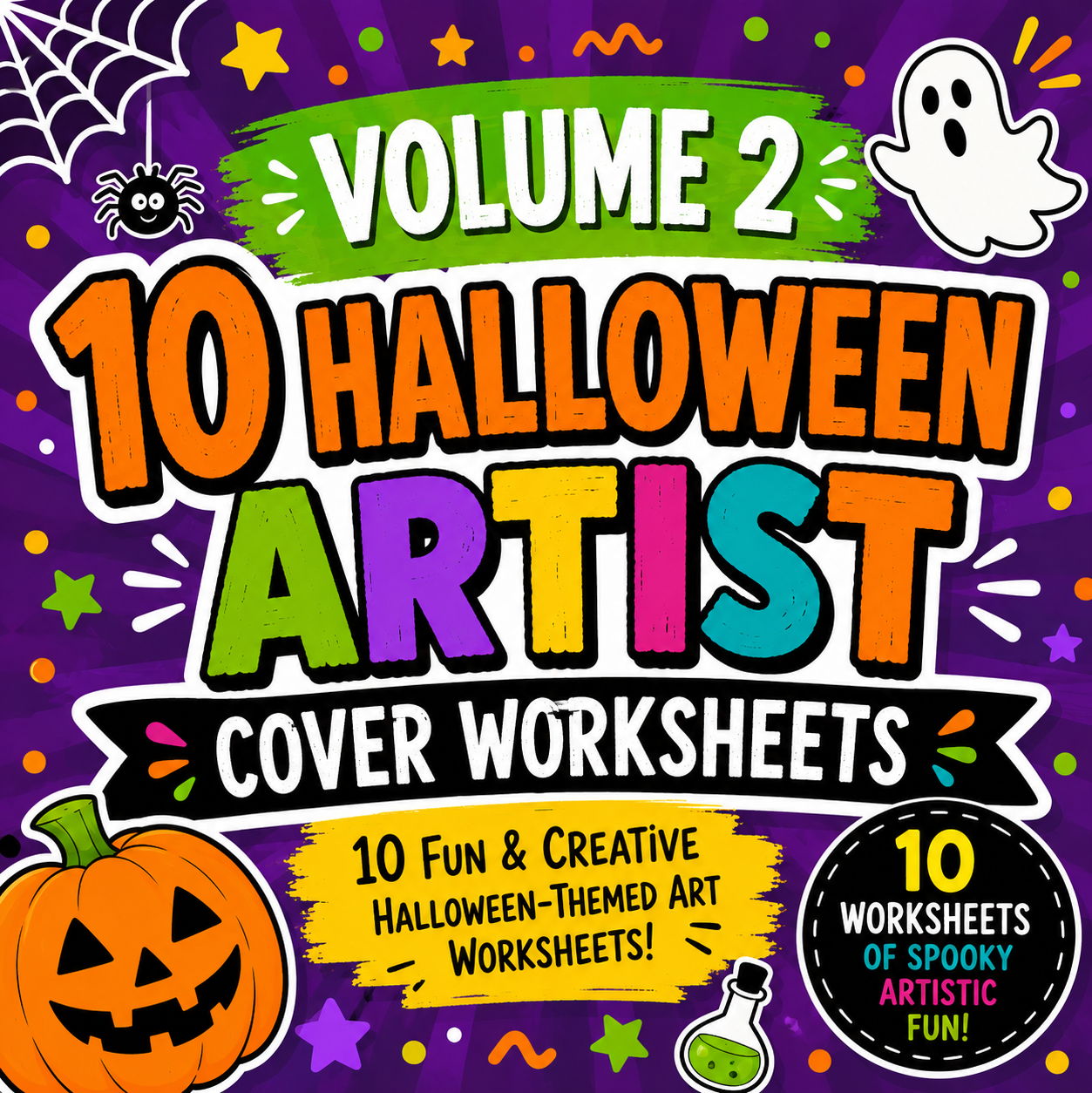 Halloween Artist Cover Worksheets Bundle Volume 2 | 10 KS3 Art Cover Lessons