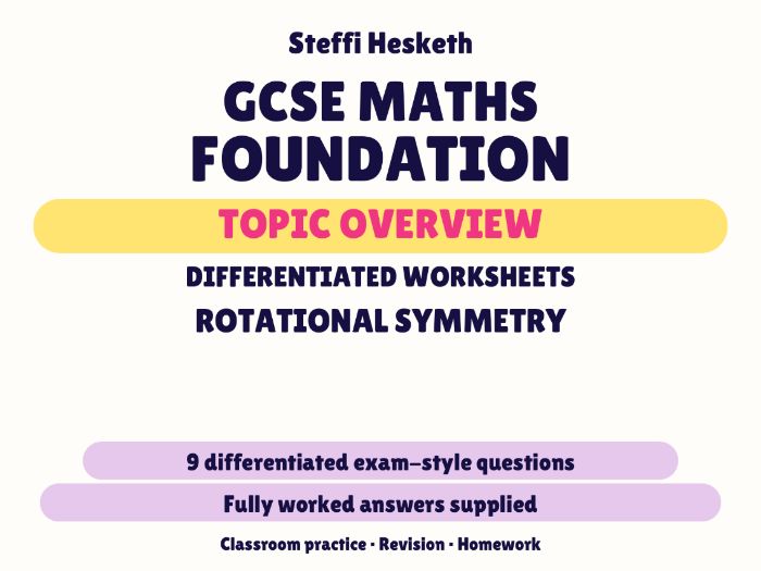 GCSE Foundation Rotational Symmetry | Topic Overview Differentiated Worksheet