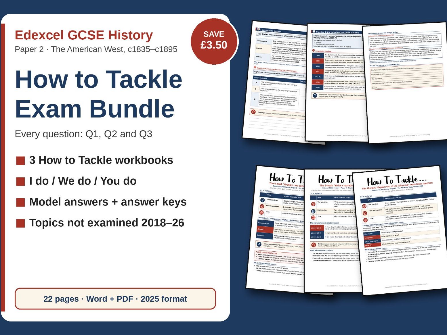 Edexcel GCSE American West Exam Skills Bundle