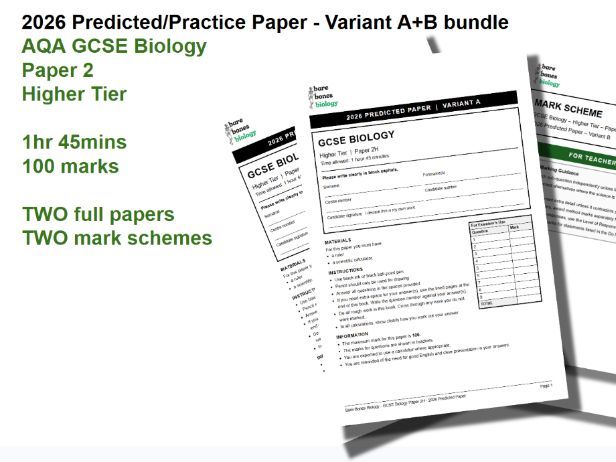 AQA GCSE Biology Paper 2 Higher Tier Predicted/Practice Paper 2026 Bundle (Variant A + B)