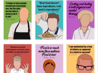 Food classroom chef quotes display