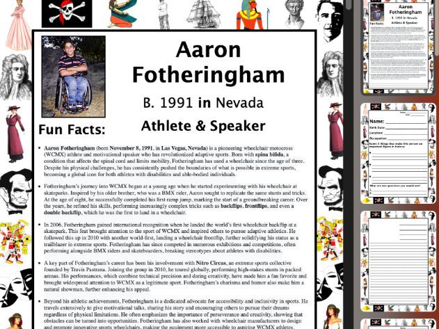 Aaron Fotheringham PACKET & ACTIVITIES, Important Historical Figures Series