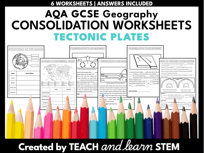 Plate Tectonics Summary Worksheets | AQA GCSE Geography