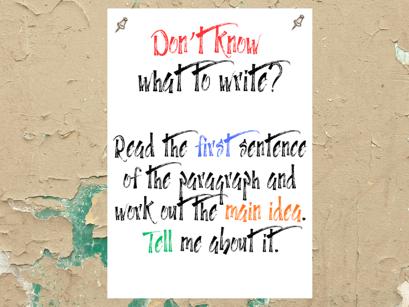 Writing Advice Poster English Classroom