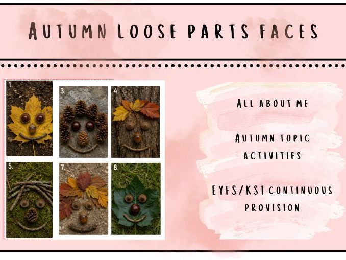 Autumn Loose Parts Faces | EYFS & KS1 Nature Activity | Continuous Provision
