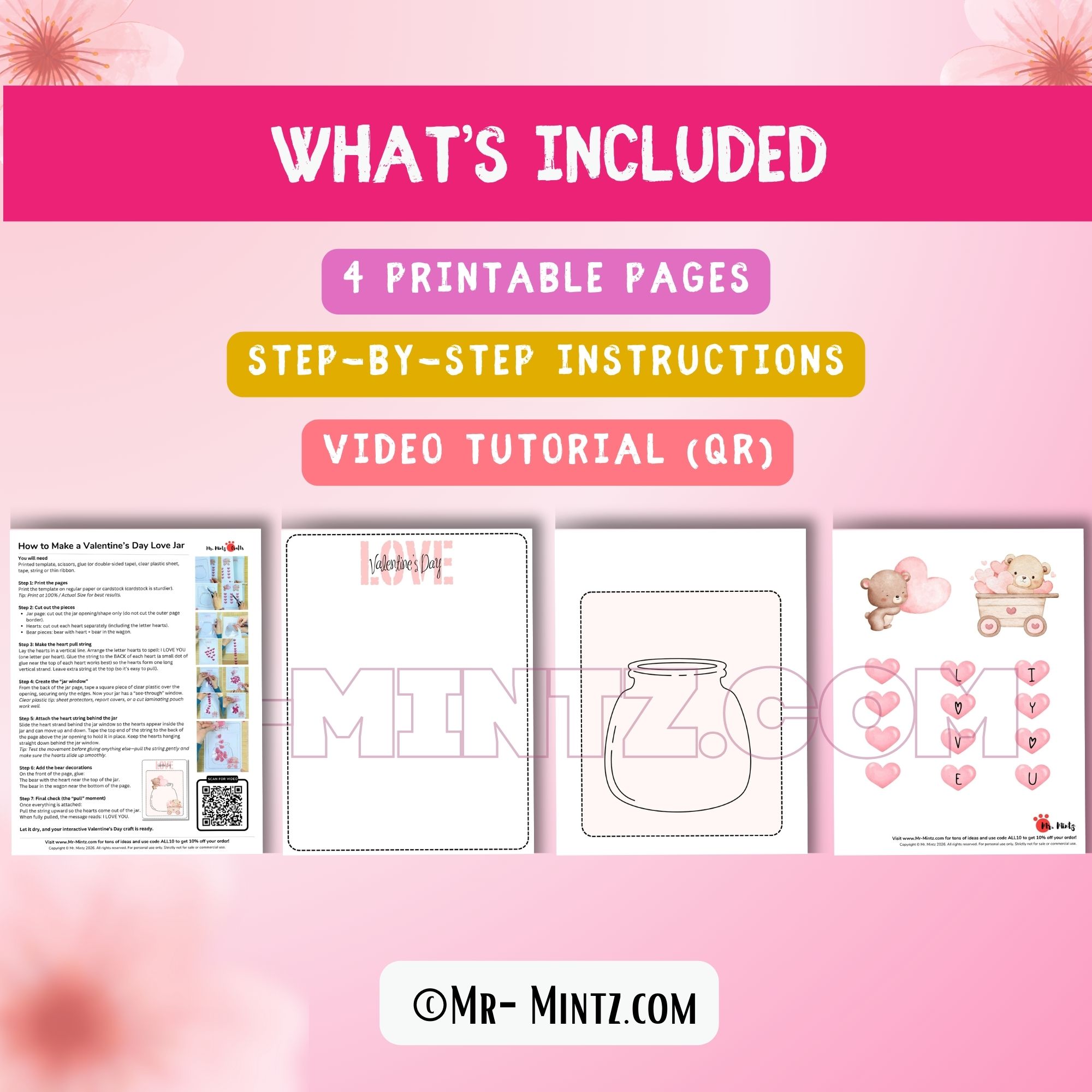 Valentine’s Day Love Jar Craft for Kids – Pull-String “I LOVE YOU ...