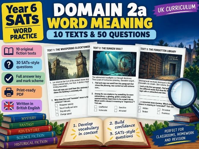 Year 6 SATS Reading Practice Domain 2a Word Meaning