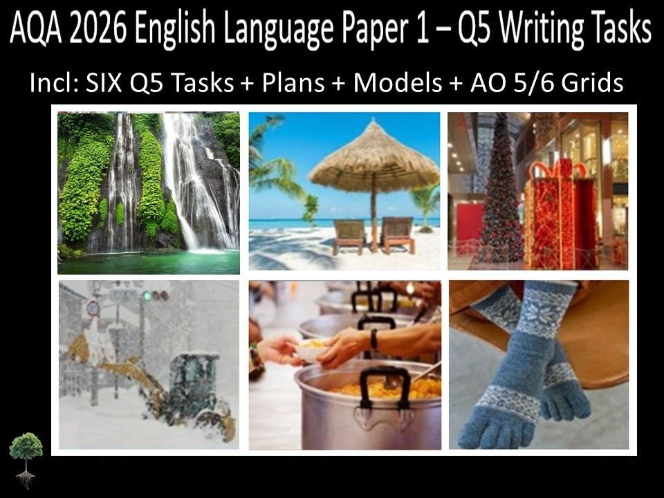 Six Q5 - AQA 2026 GCSE English Language Paper 1 | Plans, Sentence Banks, AO Grids, Models