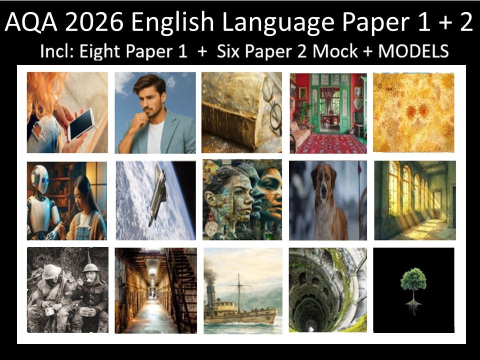 Fourteen AQA 2026 English Language Paper 1+ 2 Mocks + Models