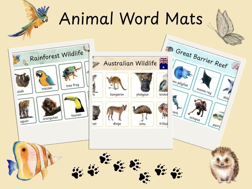 Animal Word Mats