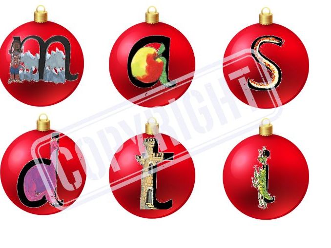 EYFS Christmas Phonics Cards – RWI Set 1 Sounds (Printable)