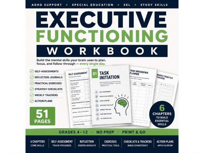 Executive Functioning Workbook for Students | ADHD, SEL & Study Skills Activities