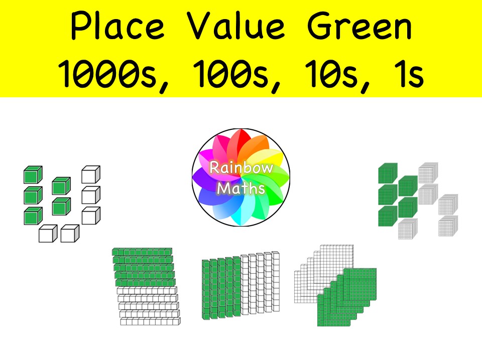 4 Digit Place Value Green Blocks 50 Maths Clipart Years 1 to 3