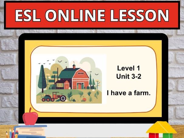 Online Class English Young Learners Curriculum U3.2 farm animals Digital PPT