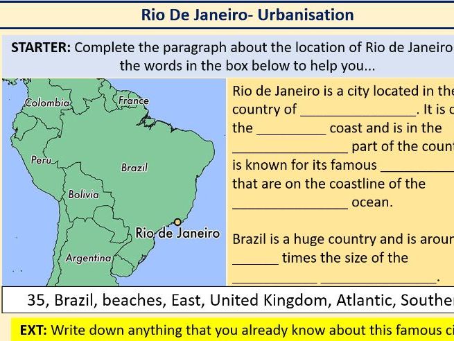 South America (KS3 Geography) Lesson 10: Rio Urbanisation