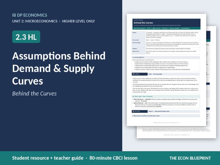 IB Economics 2.3 HL | Assumptions Behind Demand & Supply Curves | HL Only
