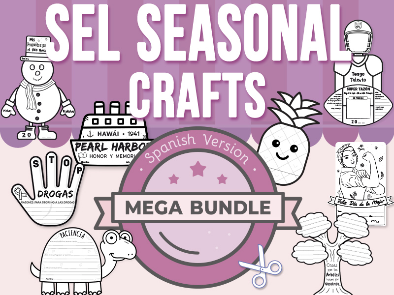SEL Seasonal Crafts Mega Bundle in Spanish: Escritura y Pensamiento Crítico (Volumen 1)