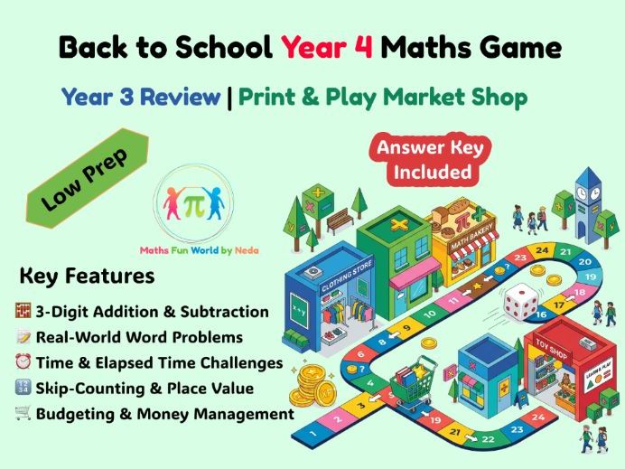 Back to School Year 4 Maths Game | Year 3 Review