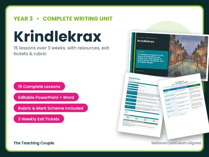 Krindlekrax | Year 3 English Unit | 15 Complete Lessons + Resources + Mark Scheme