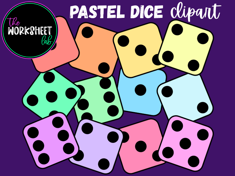Pastel Dice Clipart