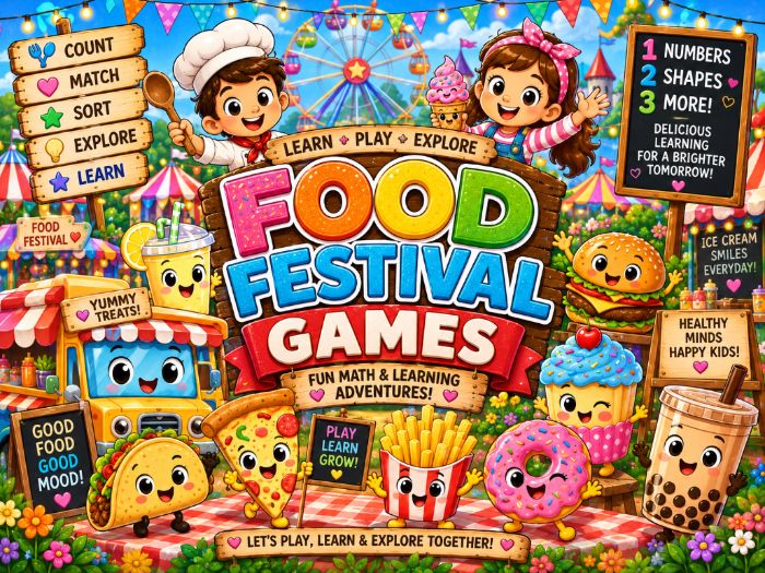 Food Festival Math Games & Centers | Numbers 1–20, Counting, Shapes & Number Sense | Preschool–1st