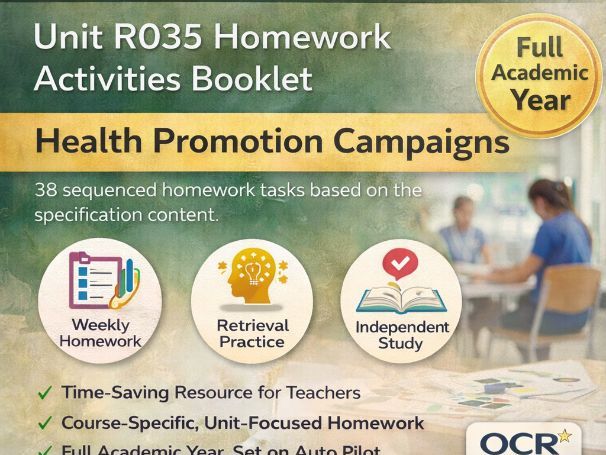 OCR Health and Social Care Unit R035 Homework Activities (Full Year)