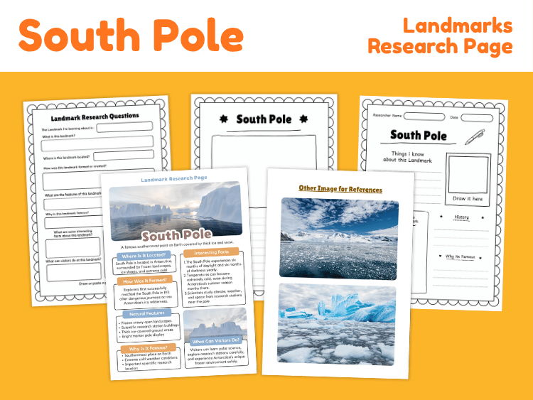 South Pole Research Project | Antarctica Geography Worksheets