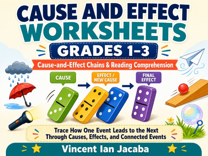 Cause and Effect Worksheets Grades 1–3 | Cause-and-Effect Chains & Reading Comprehension