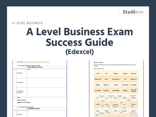 Edexcel A Level Business Exam Success Guide | Complete Revision and Exam Skills Workbook
