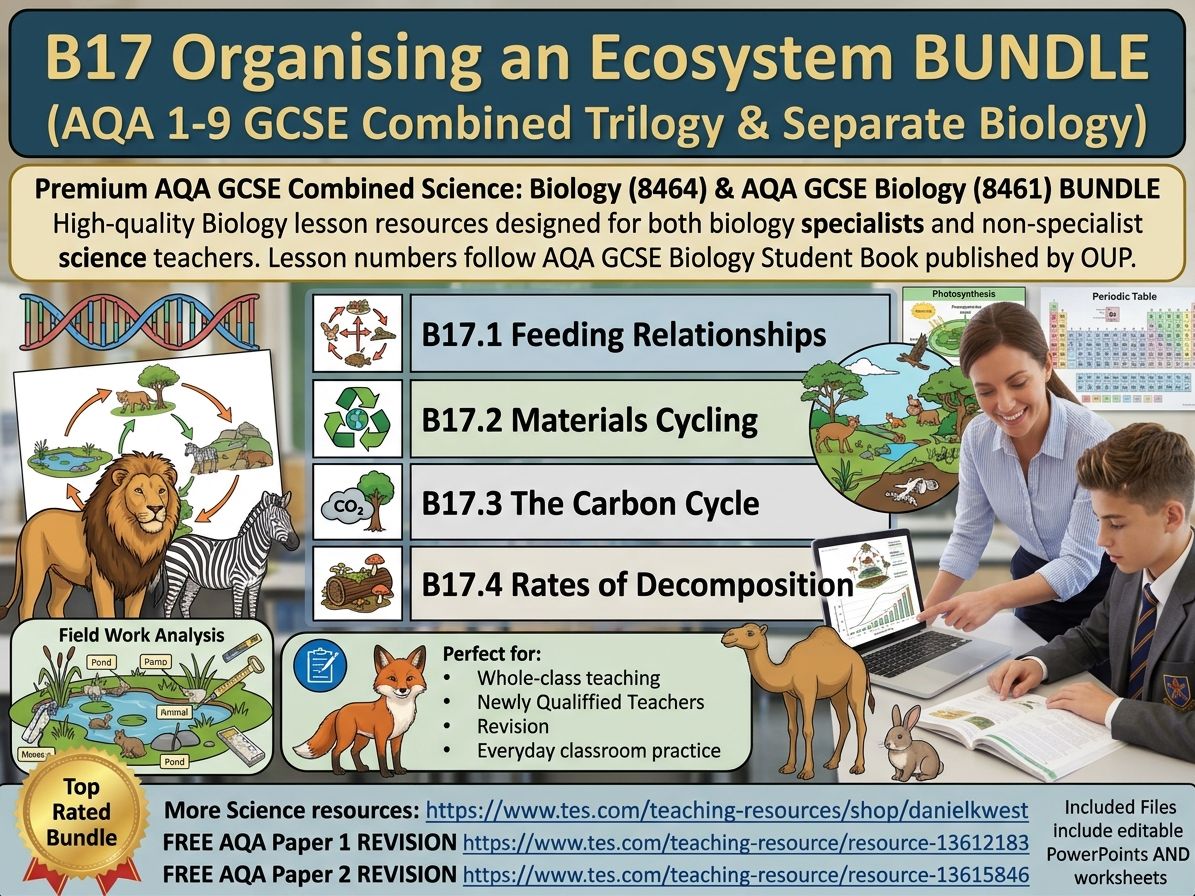 B17 Organising an Ecosystem BUNDLE (AQA 1-9 GCSE Combined Trilogy & Separate Biology)