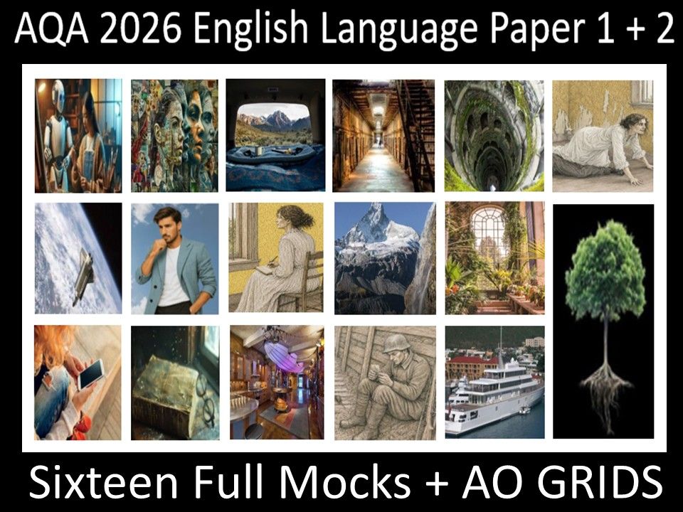 Sixteen AQA 2026 English Language Paper 1 + 2 | AO GRIDS