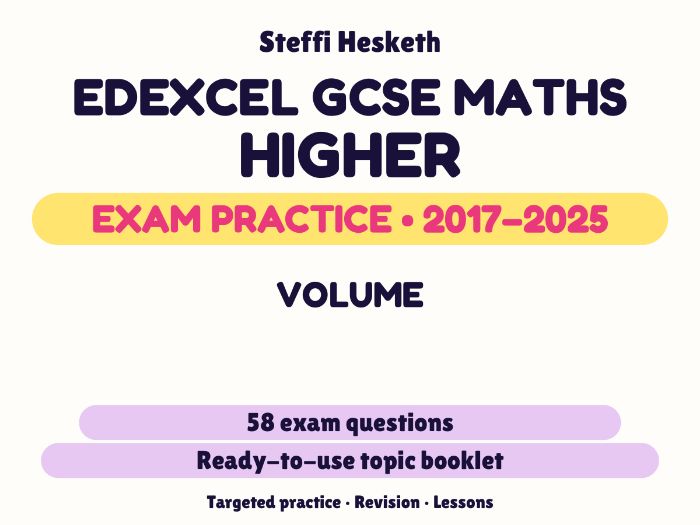 Edexcel GCSE Maths Higher: Volume Exam Questions | 2017-2025