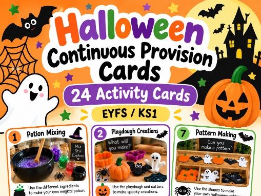 Halloween Continuous Provision Cards | 24 EYFS & KS1 Halloween Activity Ideas