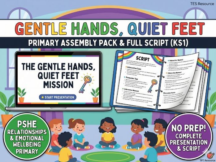 Gentle Hands, Quiet Feet: KS1 Assembly Pack & Script (Hall Behaviour)