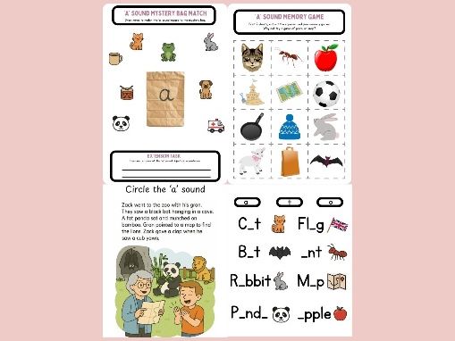 Set 1 Phonics Initial Sounds: 'A' sound complete comprehensive pack | EYFS | 27 pages