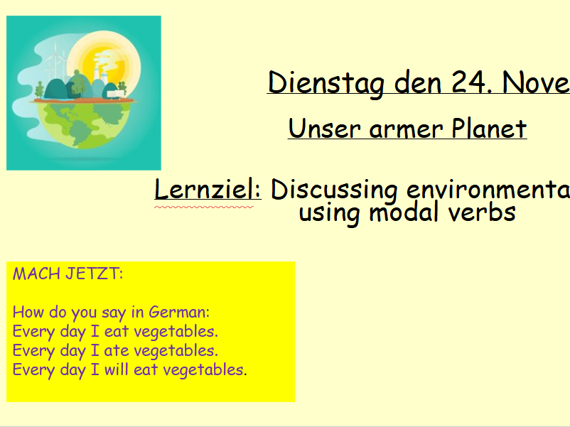 GCSE AQA German foundation - Unser armer Planet