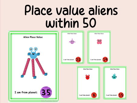 Place value aliens within 50- Maths- continuous provision