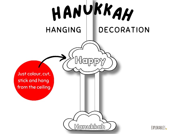 Hanukkah Hanging Decoration Wall The Feast of Dedication Decorations Kids Childrens Fun Activities