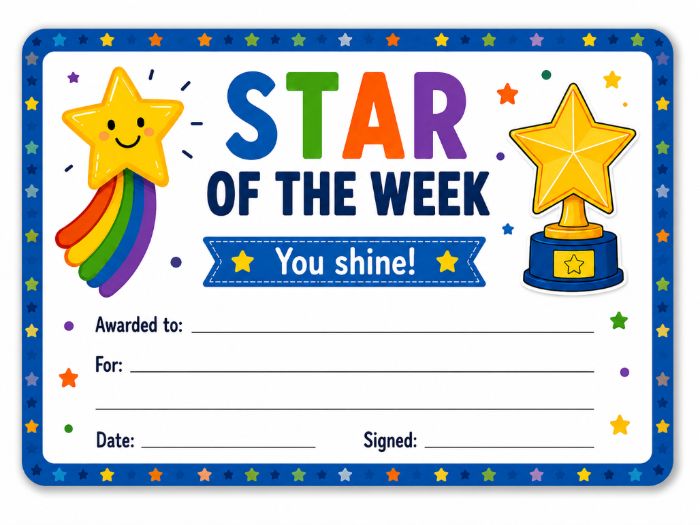 Star of the Week Certificates