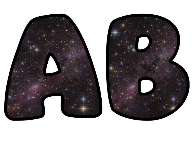 Deep Space Universe Classroom Display | Lettering Set | Upper & Lowercase, 0-9 and Signs