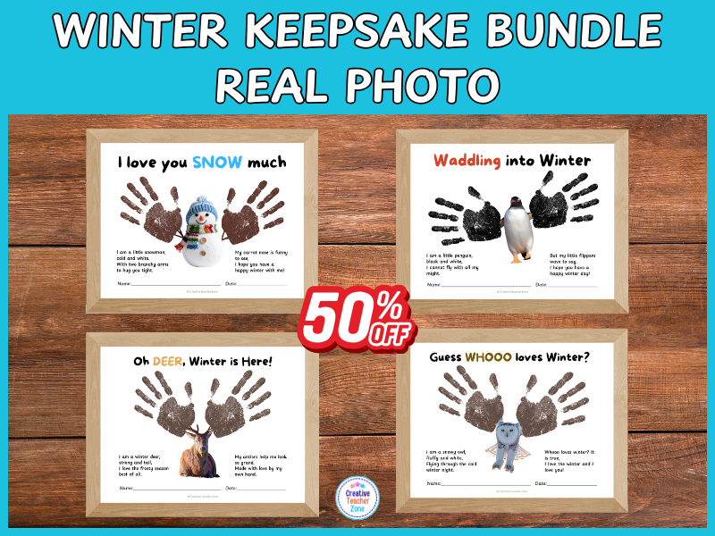 Winter Handprint Poem Bundle | Parent Gift | Real Photo Keepsakes