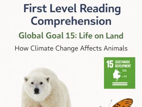 CfE first level Reading Comprehension - Global Goal 15 -  3 differentiated texts and questions