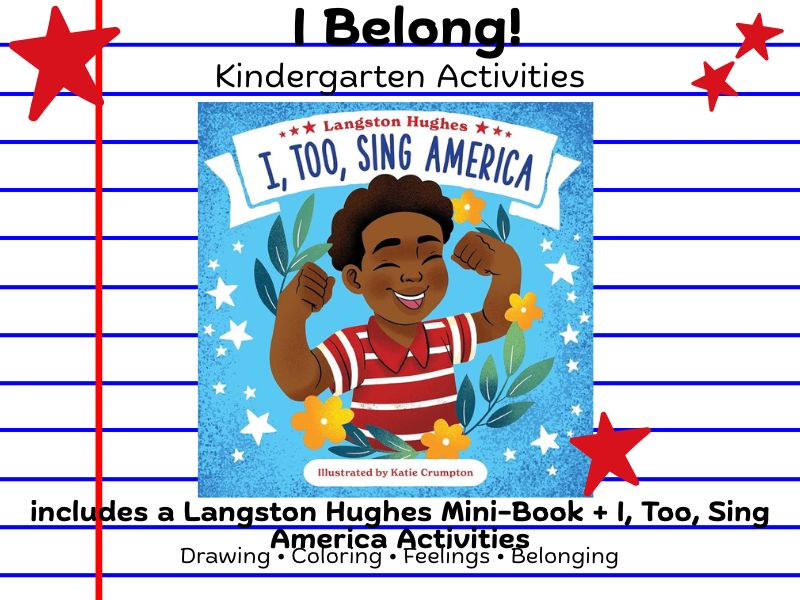 Langston Hughes Mini Book & I, Too, Sing America Activities | Kindergarten
