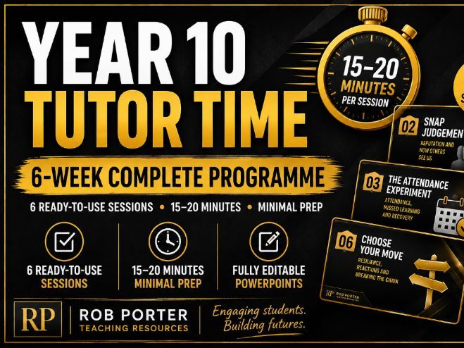 Year 10 Tutor Time – Complete 6-Week Programme | Attendance, Resilience, Employability & Aspirations