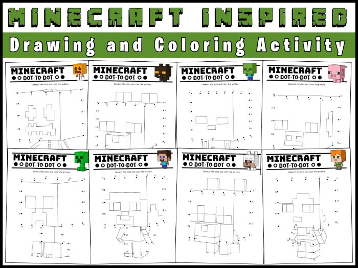 Minecraft Dot-to-Dot | 8 Number Activities