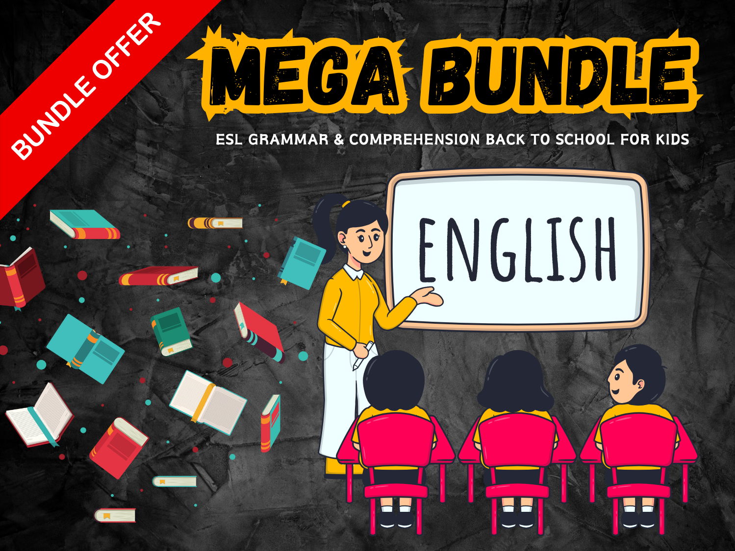 Bundle ESL grammar & comprehension back to school for kids