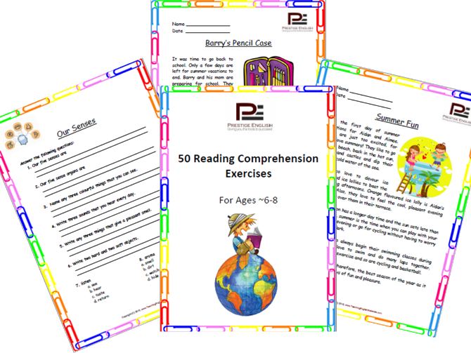 50 Reading Comprehension Exercises for Ages 6-8 (Grade 2)