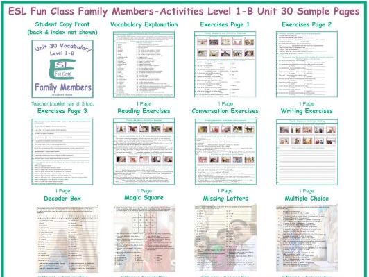 Family Members-Activities Level 1-B Unit 30 | Teaching Resources