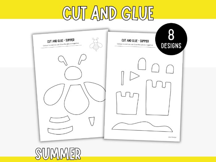 Summer Cut and Stick Craft for Kids